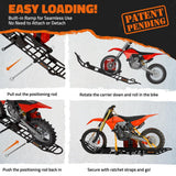 Mockins 510 lbs. Capacity Dirt Bike Hitch Hauler - Ramp Free, Tilting Design for Easy 1-Person Loading - Gas Can Attachment