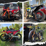 Mockins 510 lbs. Capacity Dirt Bike Hitch Hauler - Ramp Free, Tilting Design for Easy 1-Person Loading - Gas Can Attachment