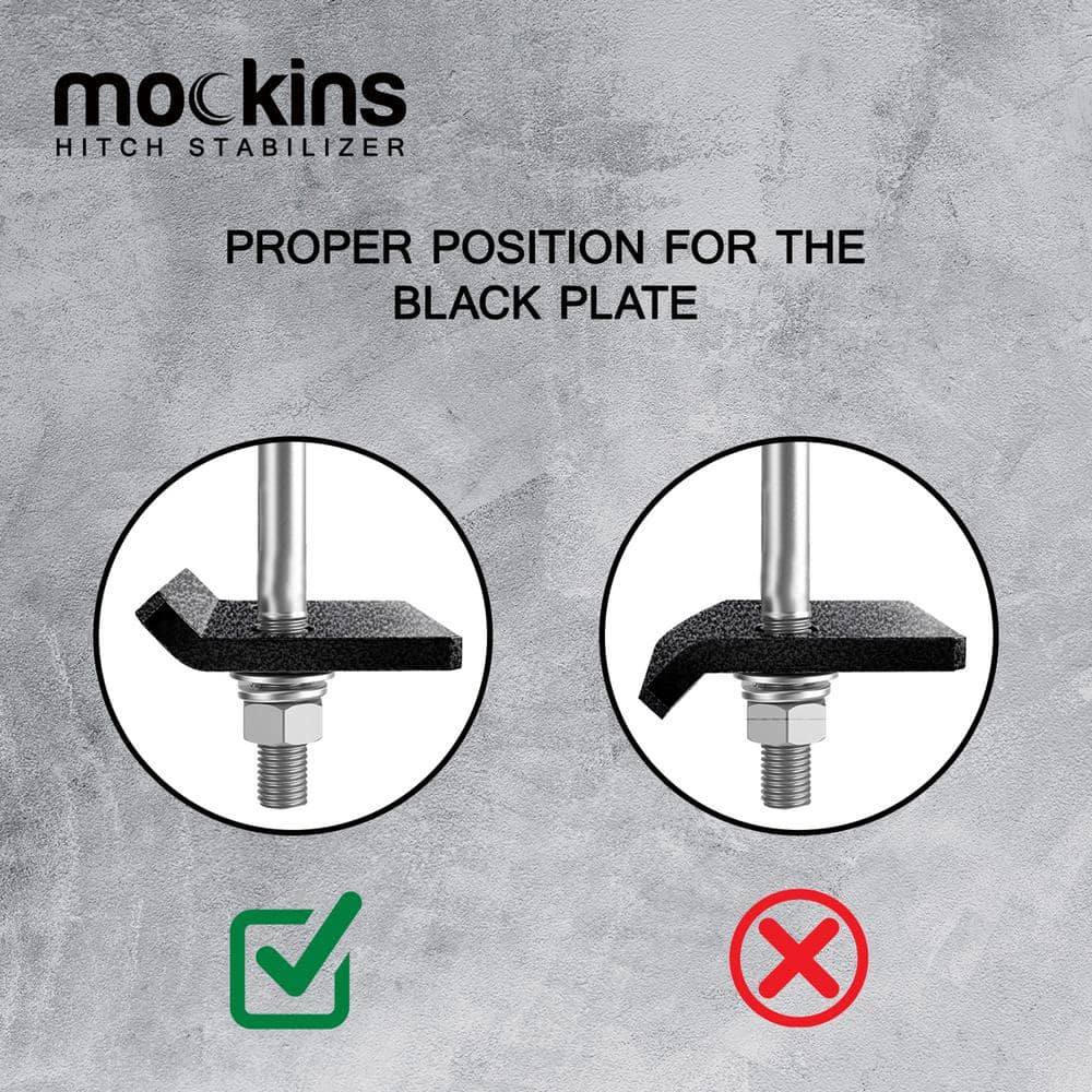 Mockins 1.25 in. - 2 in. Hitch Stabilizer and Tightener with Anti-Rust Coating for Hitch Mounted Cargo Carriers