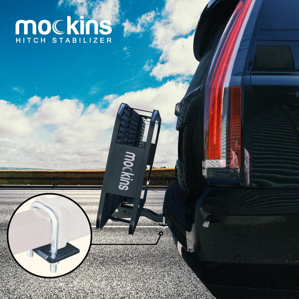 Mockins 1.25 in. - 2 in. Hitch Stabilizer and Tightener with Anti-Rust Coating for Hitch Mounted Cargo Carriers