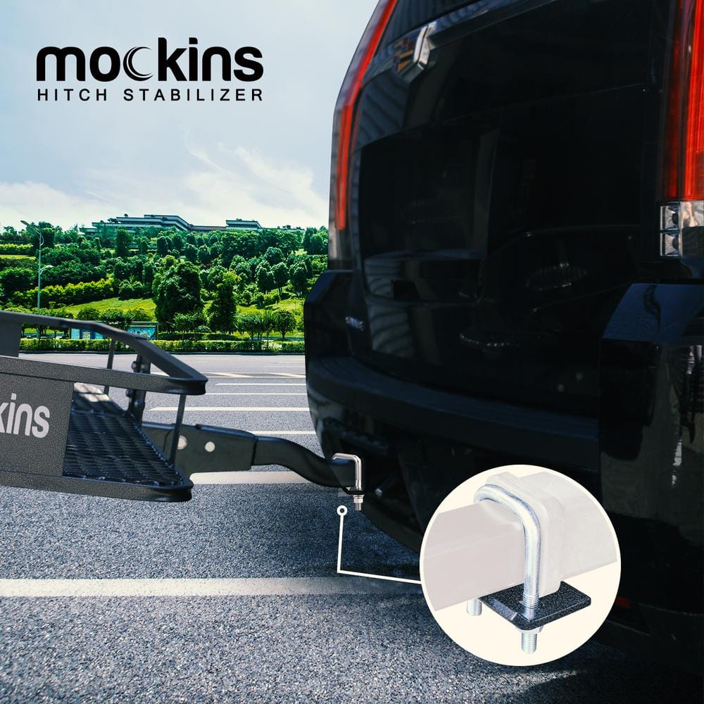 Mockins 1.25 in. - 2 in. Hitch Stabilizer and Tightener with Anti-Rust Coating for Hitch Mounted Cargo Carriers