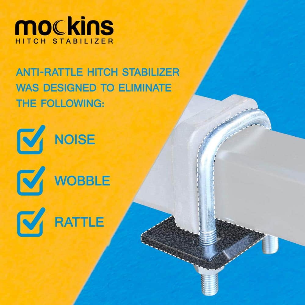 Mockins 1.25 in. - 2 in. Hitch Stabilizer and Tightener with Anti-Rust Coating for Hitch Mounted Cargo Carriers