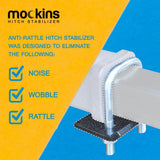 Mockins 1.25 in. - 2 in. Hitch Stabilizer and Tightener with Anti-Rust Coating for Hitch Mounted Cargo Carriers
