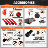 Mockins 70 in. x 30 in. x 6 in. 500 lbs Capacity XL Hitch Cargo Carrier w/Rear Lights, 40 CuFt Red Cargo Bag, Locks and Straps