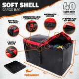 Mockins 70 in. x 30 in. x 6 in. 500 lbs Capacity XL Hitch Cargo Carrier w/Rear Lights, 40 CuFt Red Cargo Bag, Locks and Straps