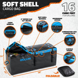Mockins 60 in. x 20 in. x 6 in. Hitch Cargo Carrier Basket w/16 cu. ft. Waterproof Cargo Bag-Folding Shank and 2 in. Raise-Blue