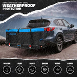 Mockins 60 in. x 20 in. x 6 in. Hitch Cargo Carrier Basket w/16 cu. ft. Waterproof Cargo Bag-Folding Shank and 2 in. Raise-Blue