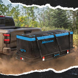 Mockins 60 in. x 20 in. x 6 in. Hitch Cargo Carrier Basket w/16 cu. ft. Waterproof Cargo Bag-Folding Shank and 2 in. Raise-Blue