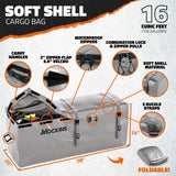 Mockins 500 lb. Capacity Gray Hitch Mount Cargo Carrier Basket with 16 cu. ft. Cargo Bag, Net, Straps, Folding Shank, 2in. Raise