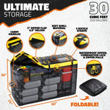 Mockins 500 lbs. Capacity 60 in. x 24 in. x 14 in. Hitch Cargo Carrier w/High Rails, Rear Lights, 30 CuFt Cargo Bag, Net, Straps