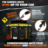 Mockins 500 lbs. Capacity 60 in. x 24 in. x 14 in. Hitch Cargo Carrier w/High Rails, Rear Lights, 30 CuFt Cargo Bag, Net, Straps