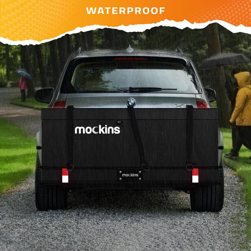 Mockins 60 in. x 24 in. x 6 in. Rustproof Cargo Carrier Hitch Mount 500 lbs. Cap Cargo Basket with Foldable Hitch Armand Net