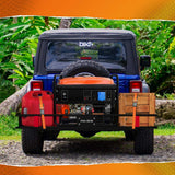Mockins 60 in. x 24 in. x 6 in. Rustproof Cargo Carrier Hitch Mount 500 lbs. Cap Cargo Basket with Foldable Hitch Armand Net