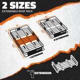 Mockins 260 lbs. Capacity Extendable Roof Rack Rooftop Cargo Carrier with Net and Ratchet Straps, Extends from 43-64 in. Long