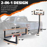Mockins 750 lbs. Capacity Pickup Truck Bed Extender with Flag, Stabilizer and Ratchet Straps, 2-in-1 Design
