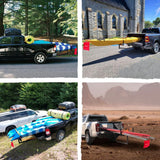 Mockins 750 lbs. Capacity Pickup Truck Bed Extender with Flag, Stabilizer and Ratchet Straps, 2-in-1 Design
