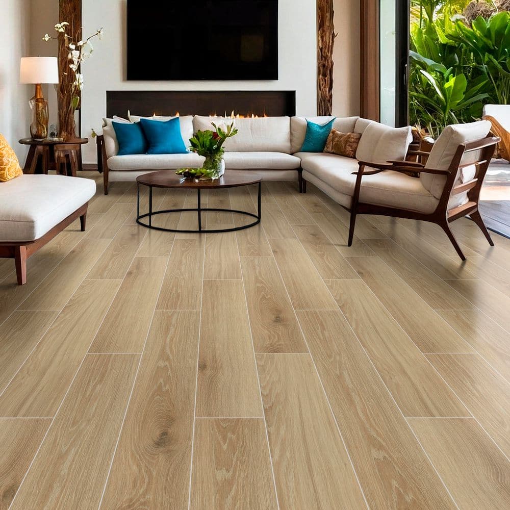 Modena Natural Beige 9 in. x 47 in. Matte Porcelain Floor and Wall Tile (12 sq. ft./Case)