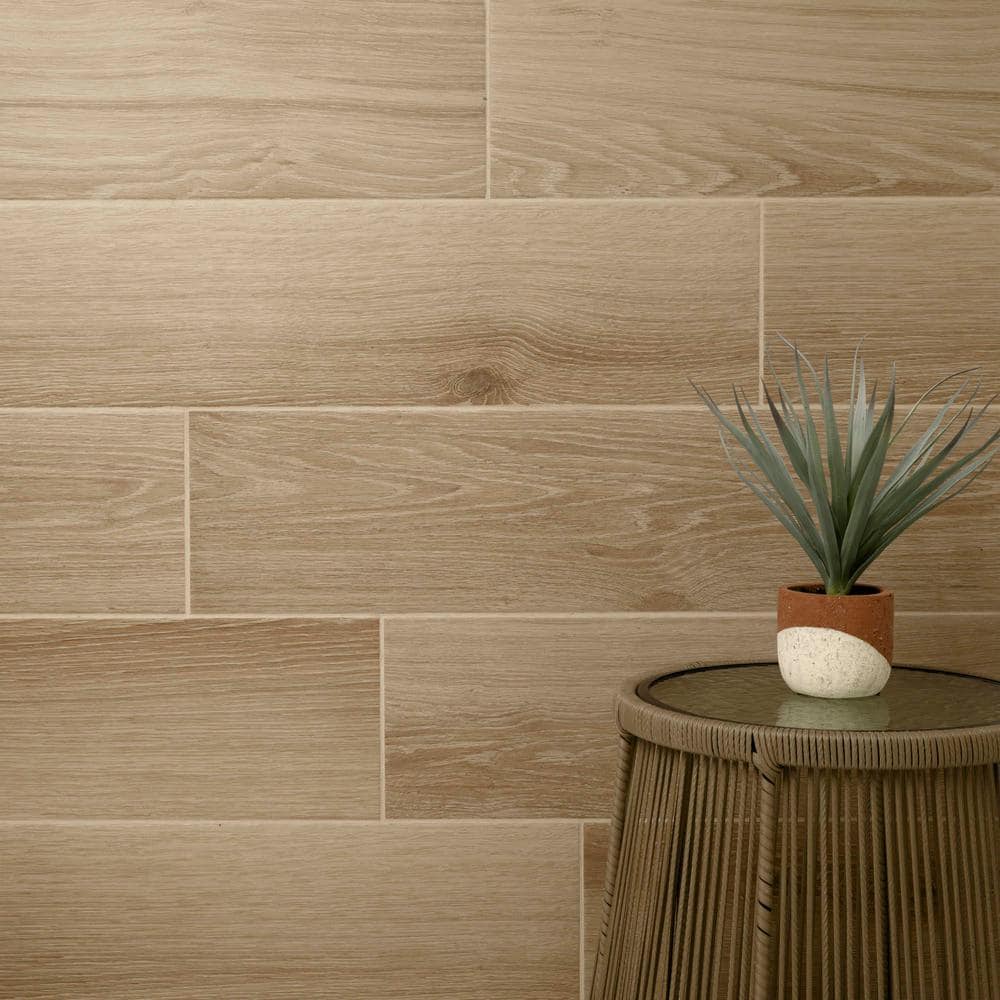 Modena Natural Beige 9 in. x 47 in. Matte Porcelain Floor and Wall Tile (12 sq. ft./Case)