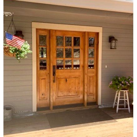 72 in. x 96 in. Craftsman Knotty Alder 9-Lite Clear Glass Unfinished Wood Right Active Inswing Double Prehung Front Door