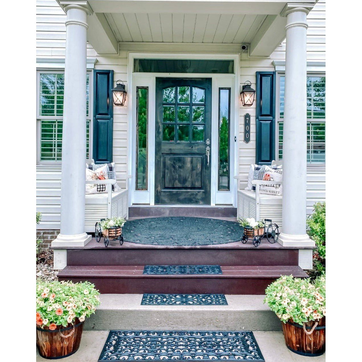 Krosswood 36 in. x 80 in. Rustic Knotty Alder Arch Top 9‑Lite Clear Glass with V-Panel Unfinished Wood Front Door Slab