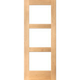 Krosswood Doors 36 in. x 80 in. Contemporary Hemlock 3-Lite Clear Glass Unfinished Exterior Wood Door Slab
