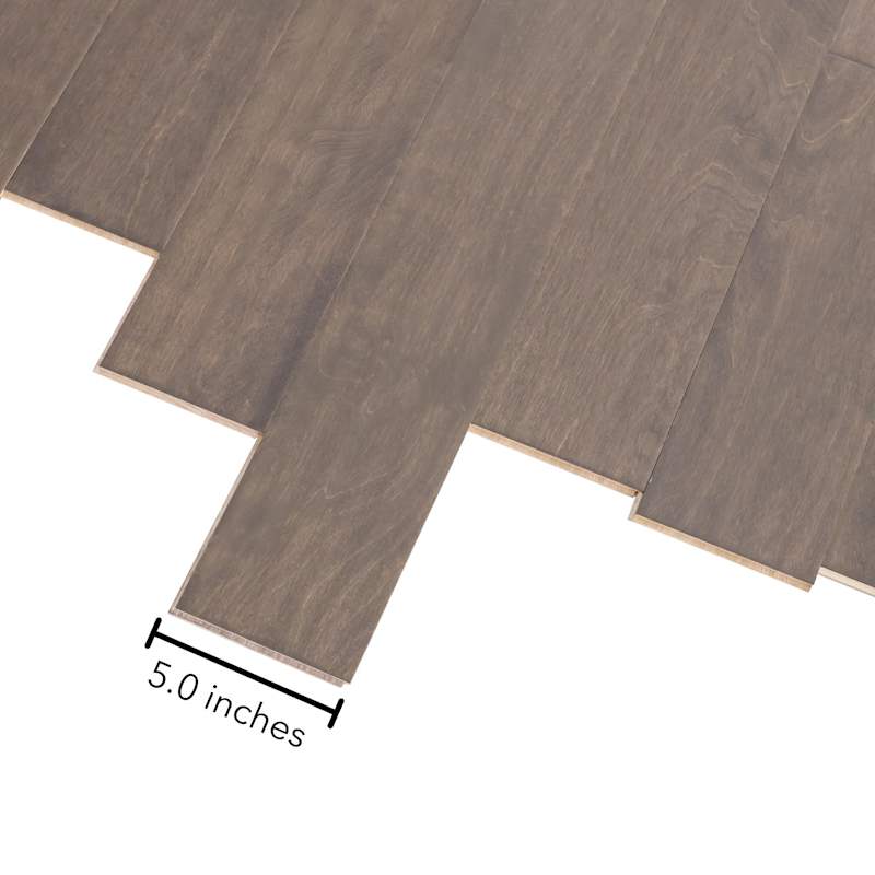 Mohawk Basics 5" Handscraped Engineered Birch Hardwood Flooring, 3/8" Thick, 5-Ply – 23 sq. ft. per Carton (Cafe Birch)