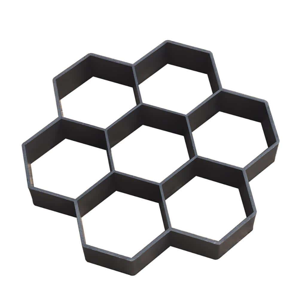 Wellco 11.8 in. x 11.8 in. x 1.5in. Black Plastic DIY Paver Mold Reusable Concrete Stepping Stone Paver Walk Way Mold