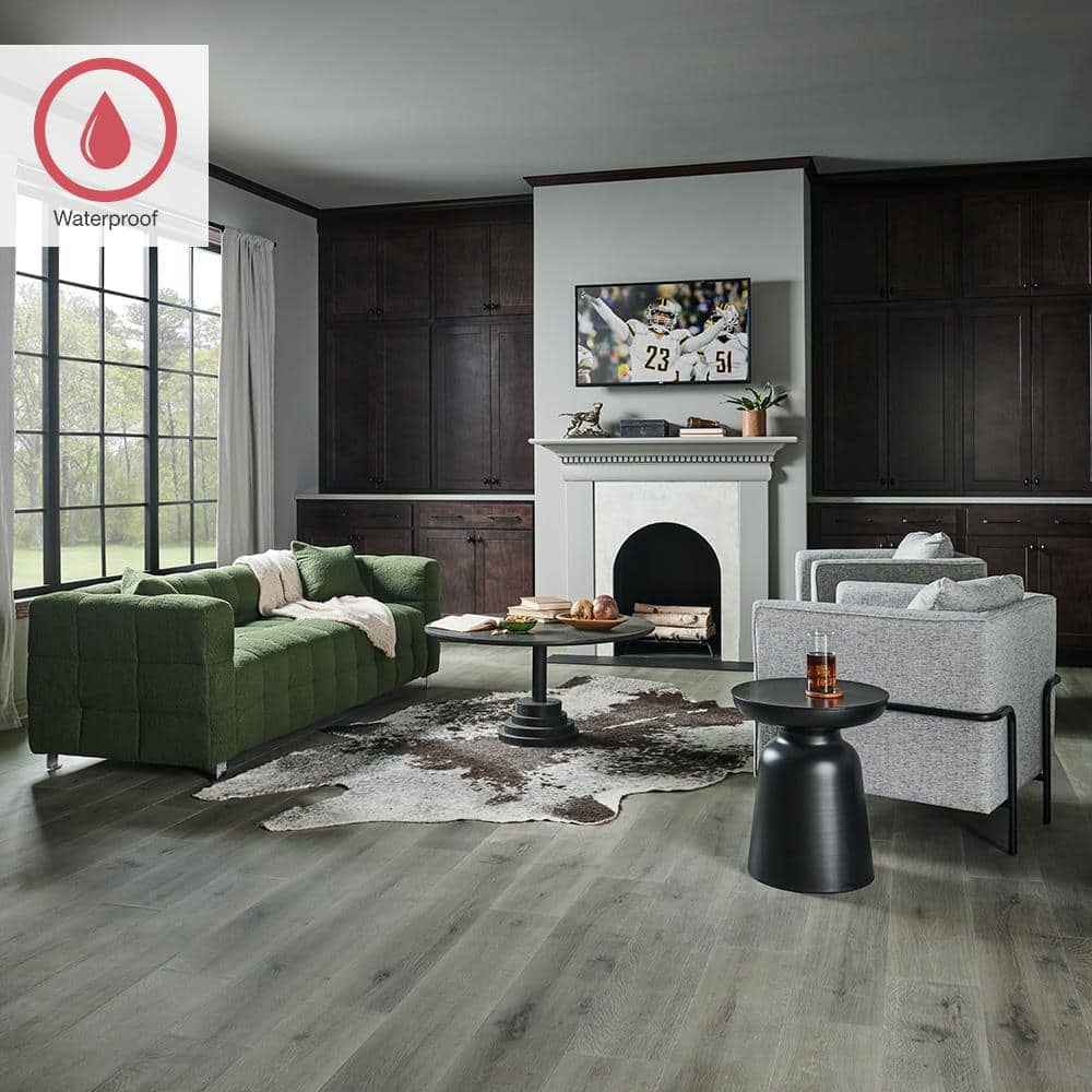 Pergo Outlast+ Montage Grey Oak 12 mm T x 7.4 in. W Waterproof Laminate Wood Flooring (19.63 sqft/case)