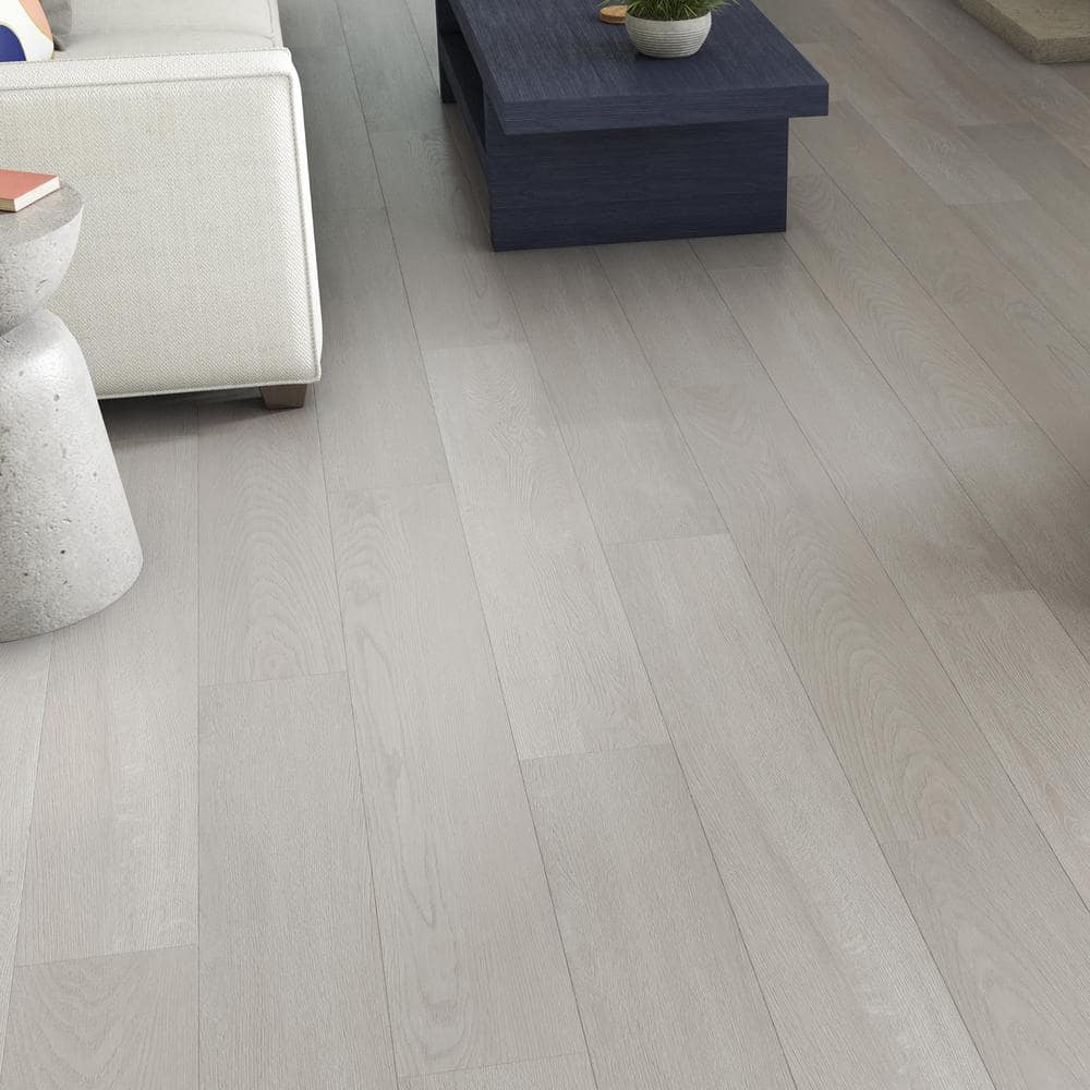 DuraDecor Liz Marie's Moonlight Silver 20 MIL x 7 in. W x 48 in. L Click Lock Waterproof Lux Vinyl Plank Flooring (23.2 sqft/case)
