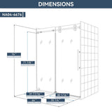 mortix Serena 66 in. W x 76 in. H Sliding Frameless Shower Door in Brushed Gold with 3/8 in. (10 mm) Tempered Clear Glass