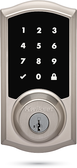 Kwikset Premis Touchscreen Smart Lock, Satin Nickel, Single-Cylinder Electronic Deadbolt with Milan Hall/Closet Lever