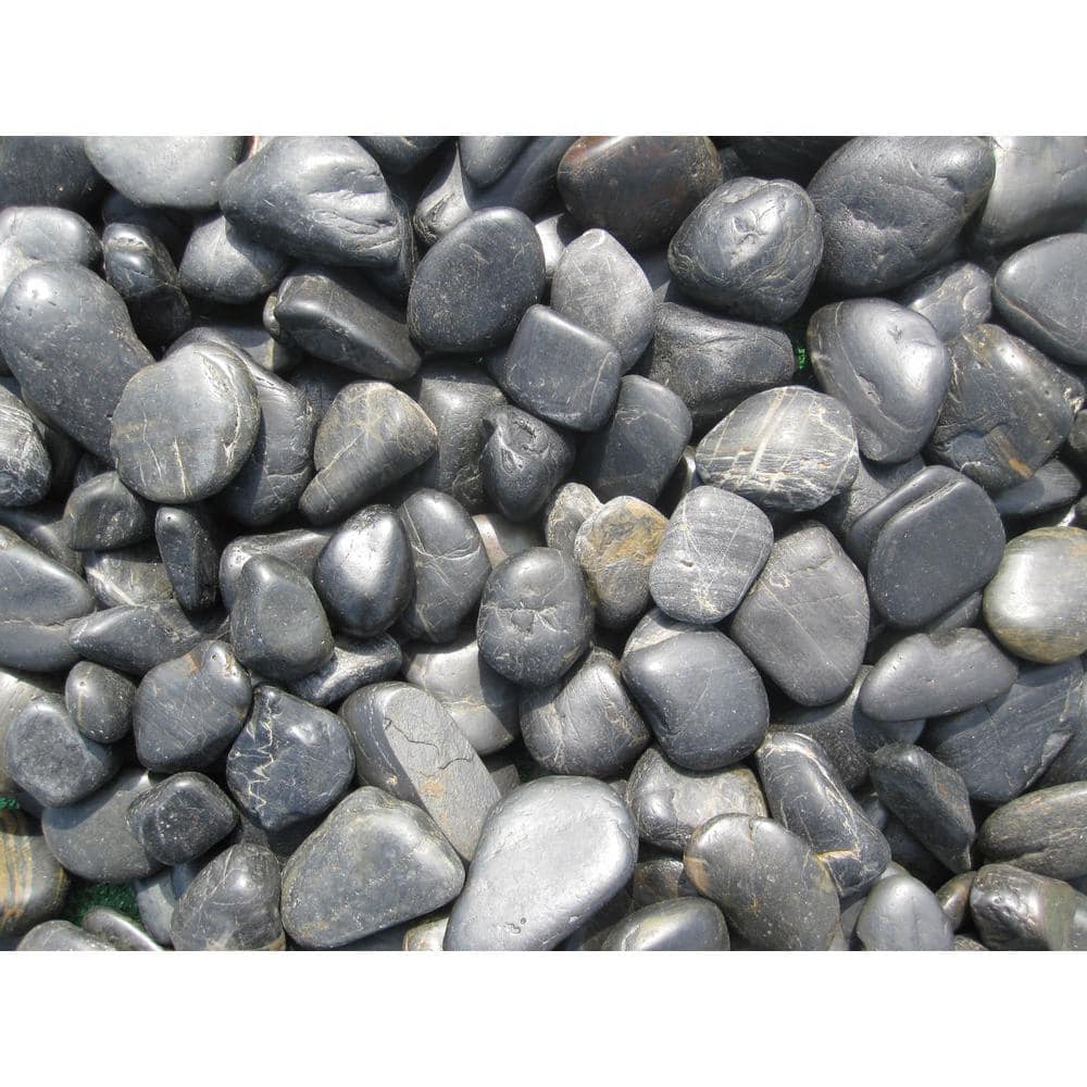 MSI Ash Beach River Rock, 0.5 cu. ft. Bag (1–2 in. / 3–5 cm), approx. 40 lbs — Pallet of 42 Bags (Covers ~21 cu. ft.)