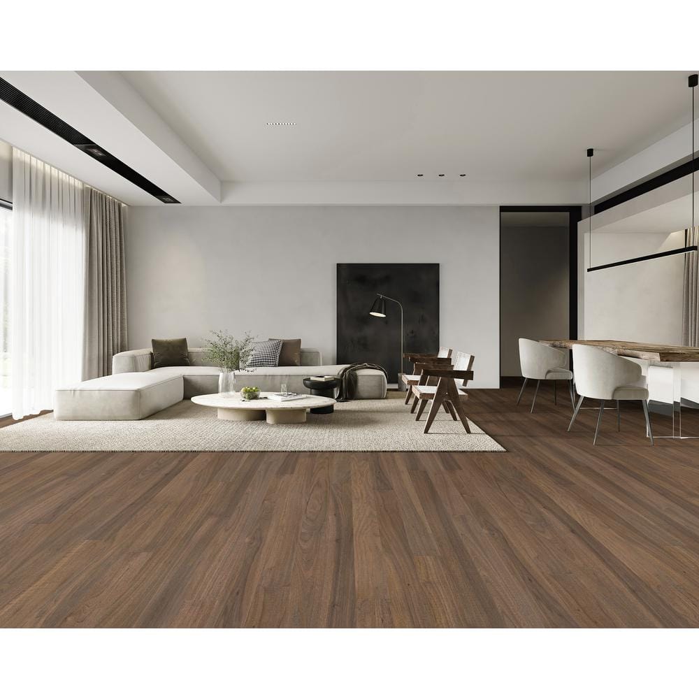Dekorman Muenchen Walnut 1/2 in. T x 5 in. W Tongue and Groove Smooth Texture Engineered Hardwood Flooring (26.25 sq. ft./Case)