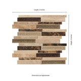 MSI Stonegate Interlocking 12 in. x 12 in. x 8 mm Glass Stone Blend Mesh-Mounted Mosaic Wall Tile (1 sq. ft.)
