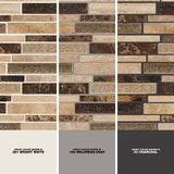 MSI Stonegate Interlocking 12 in. x 12 in. x 8 mm Glossy Glass/Stone Blend Mesh-Mounted Mosaic Wall Tile (1 sq. ft.)