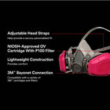 3M Reusable All-Purpose Valved Safety Mask, P100 Household Respirator 65021HA1-C