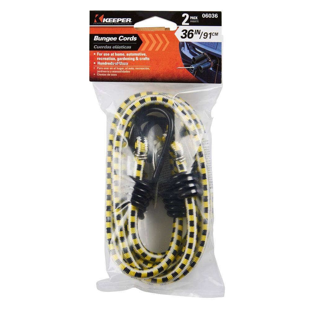 Keeper 36 in. Bungee Cord with Coated Hooks (2-Pack)