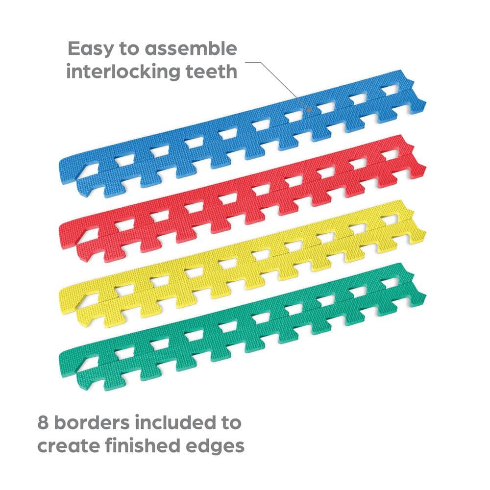 Norsk Multi-Purpose 24 in. x 24 in. Interlocking Multi-Color Foam Flooring Recyclamat (4-Pieces)
