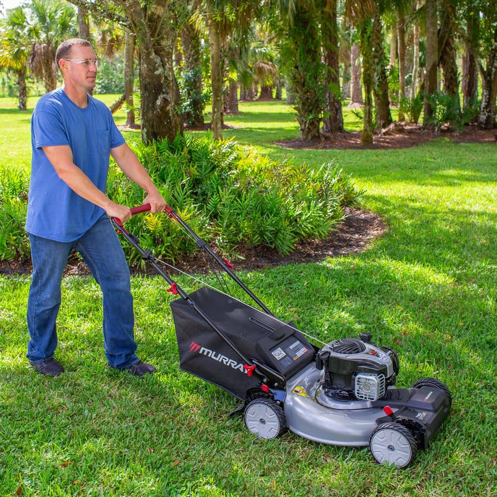 Murray 22 in. 140 cc Briggs & Stratton Walk Behind Gas Self-Propelled Lawn Mower with Front Wheel Drive and Bagger