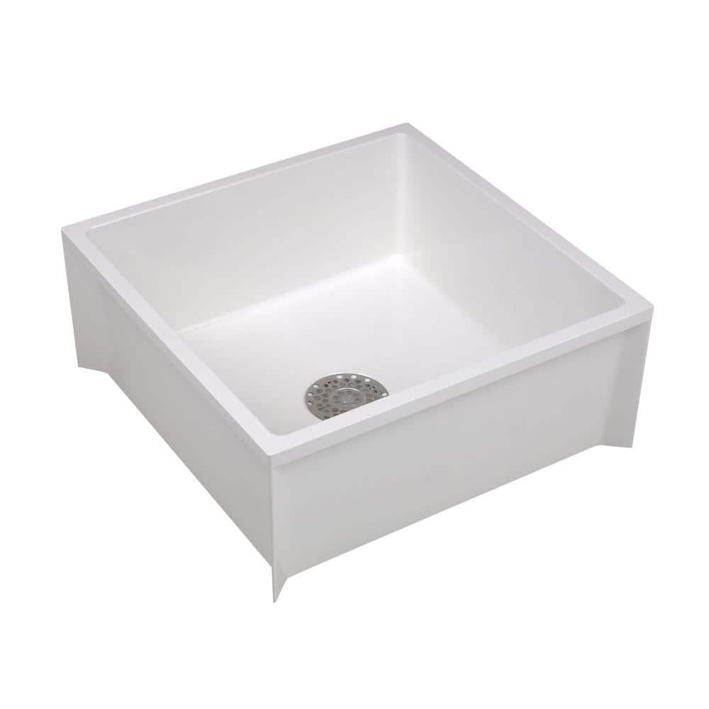 MUSTEE 24 in. x 24 in. Fiberglass Service Mop Basin