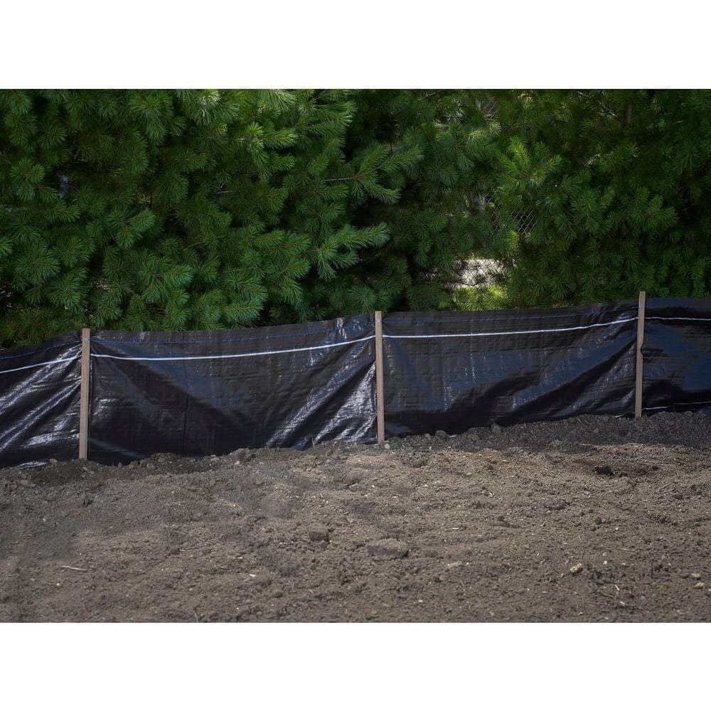 Mutual Industries 1/4 in. x 3 ft. x 50 ft. Black Heavy Duty Dot Silt Fence Fabric