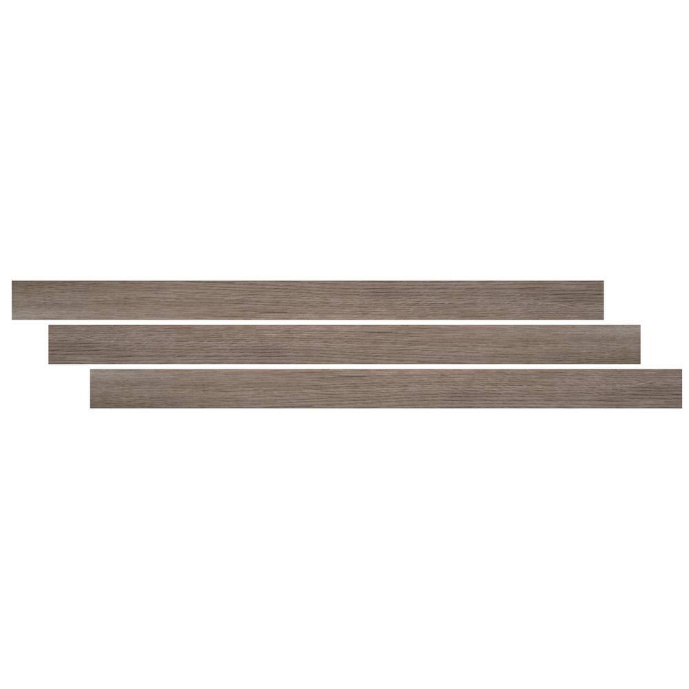 Mystic Gray 3/4 in. Thick x 2 3/4 in. Wide x 94 in. Length Luxury Vinyl Flush Stairnose Molding