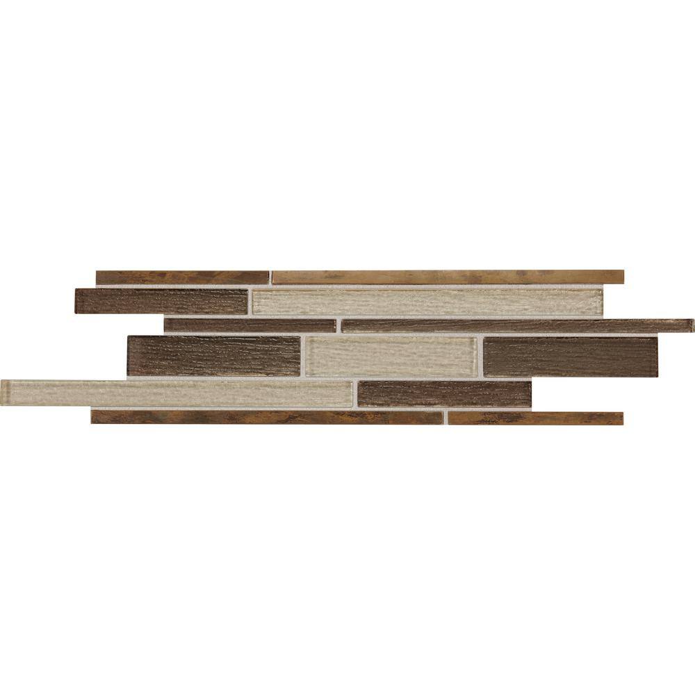 Stone Decor Mythical Metal 3 in. x 16 in. Glass and Metal Decorative Accent Tile (0.28 sq. ft. / piece)