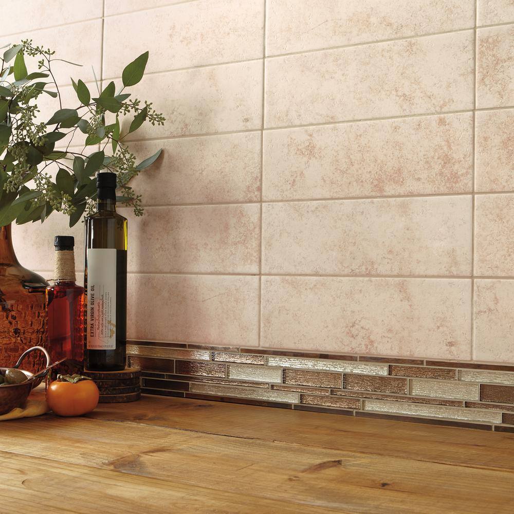 Stone Decor Mythical Metal 3 in. x 16 in. Glass and Metal Decorative Accent Tile (0.28 sq. ft. / piece)