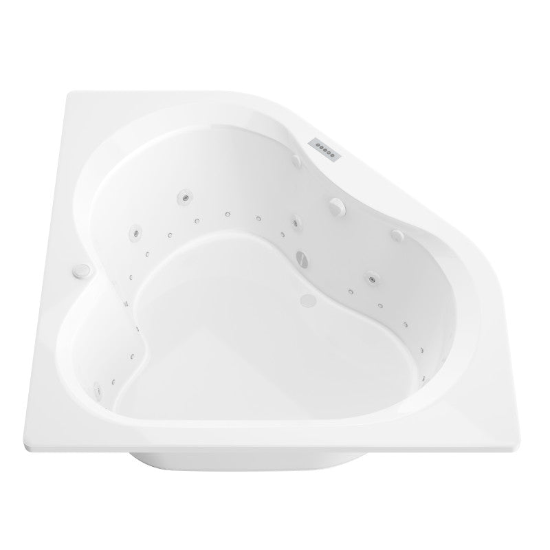 Universal Tubs Beryl 5 ft. Acrylic Corner Drop-in Air Bathtub in White