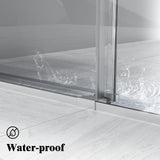 NANAWO HAIMA 54 in. W x 74 in. H Single Sliding Frameless Shower Door in Chrome with Clear 5/16 in. Glass