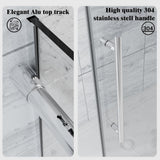 NANAWO HAIMA 54 in. W x 74 in. H Single Sliding Frameless Shower Door in Chrome with Clear 5/16 in. Glass
