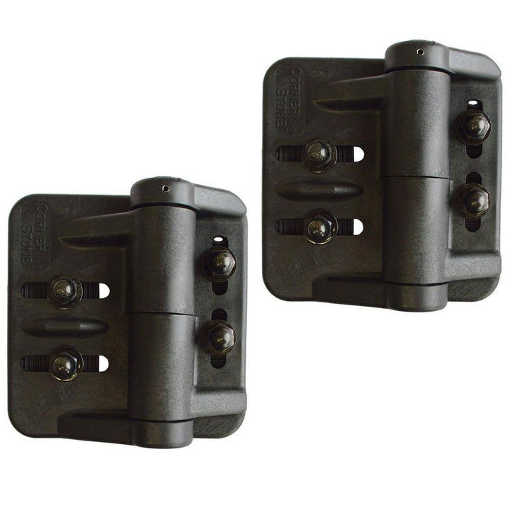 Nationwide Industries Black Nylon Polymer Self-Closing Multi-Adjustable Gate Hinges (2-Pack)