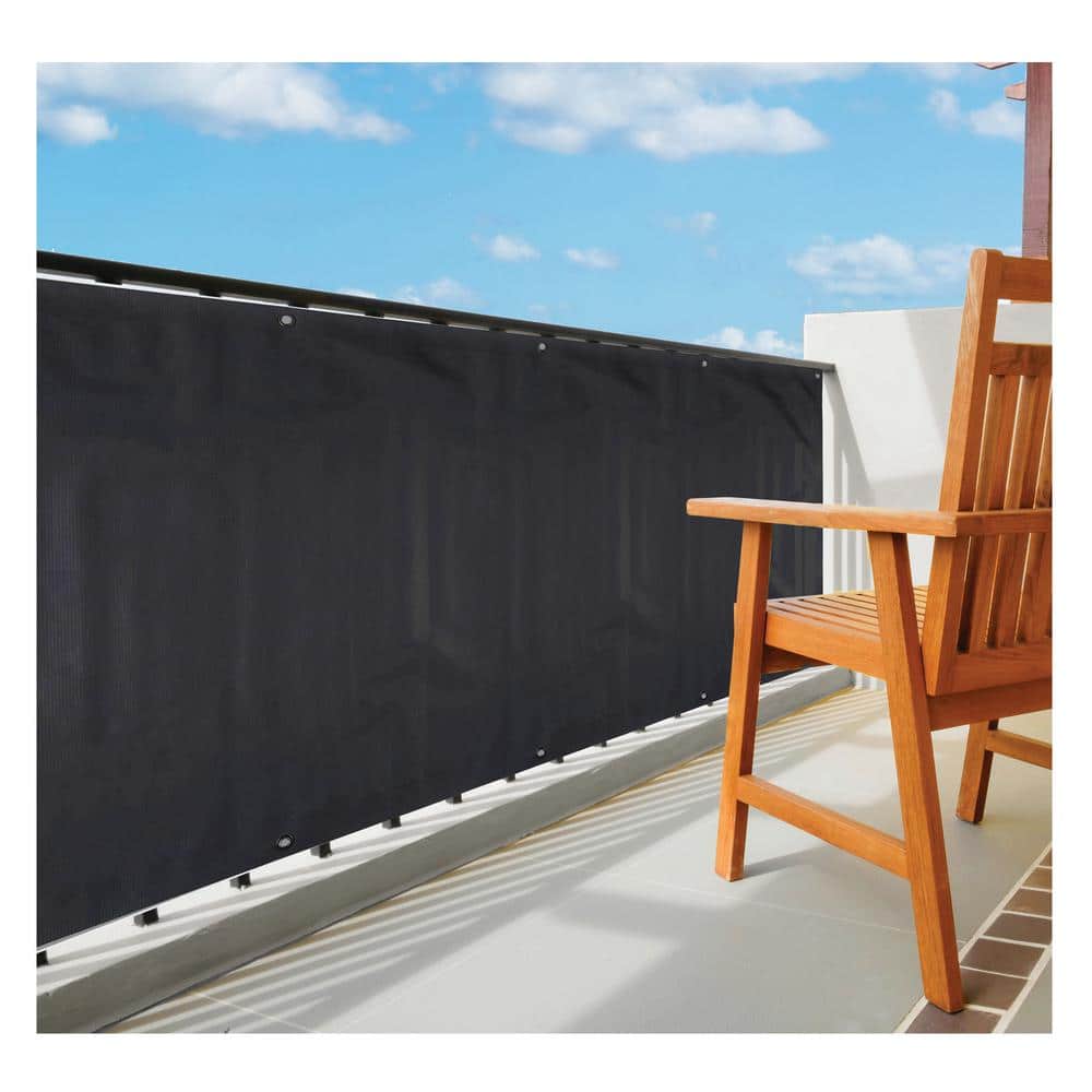 NATURAE DECOR 34 in. Privacy Balcony Screen in Dark Gray
