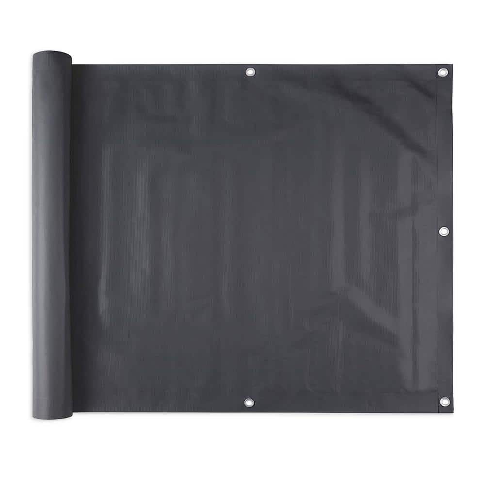 NATURAE DECOR 34 in. Privacy Balcony Screen in Dark Gray